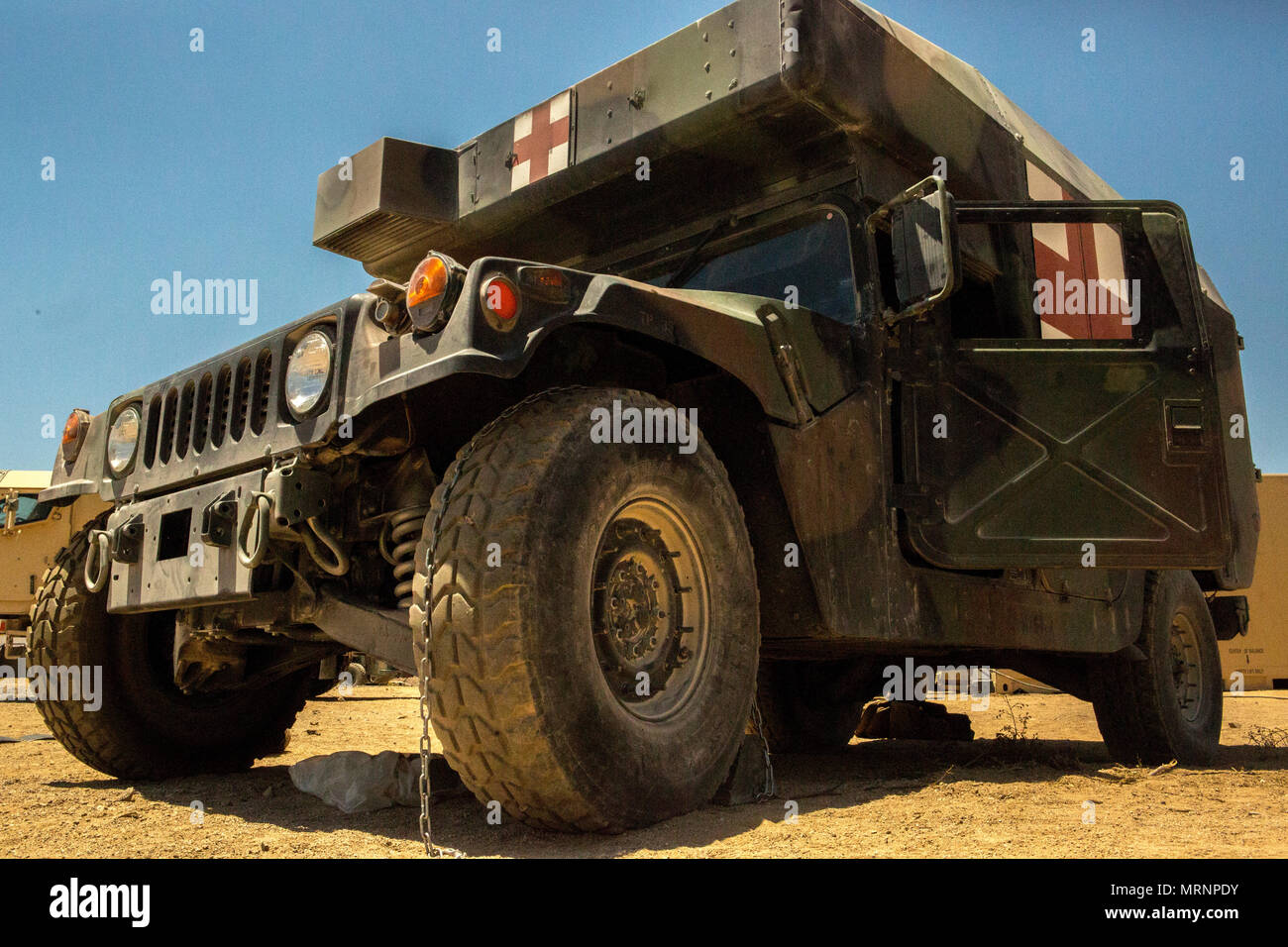 TWENTYNINE PALMS, Calif. A safety vehicle with the Combat Logistics Battalion 453, Combat