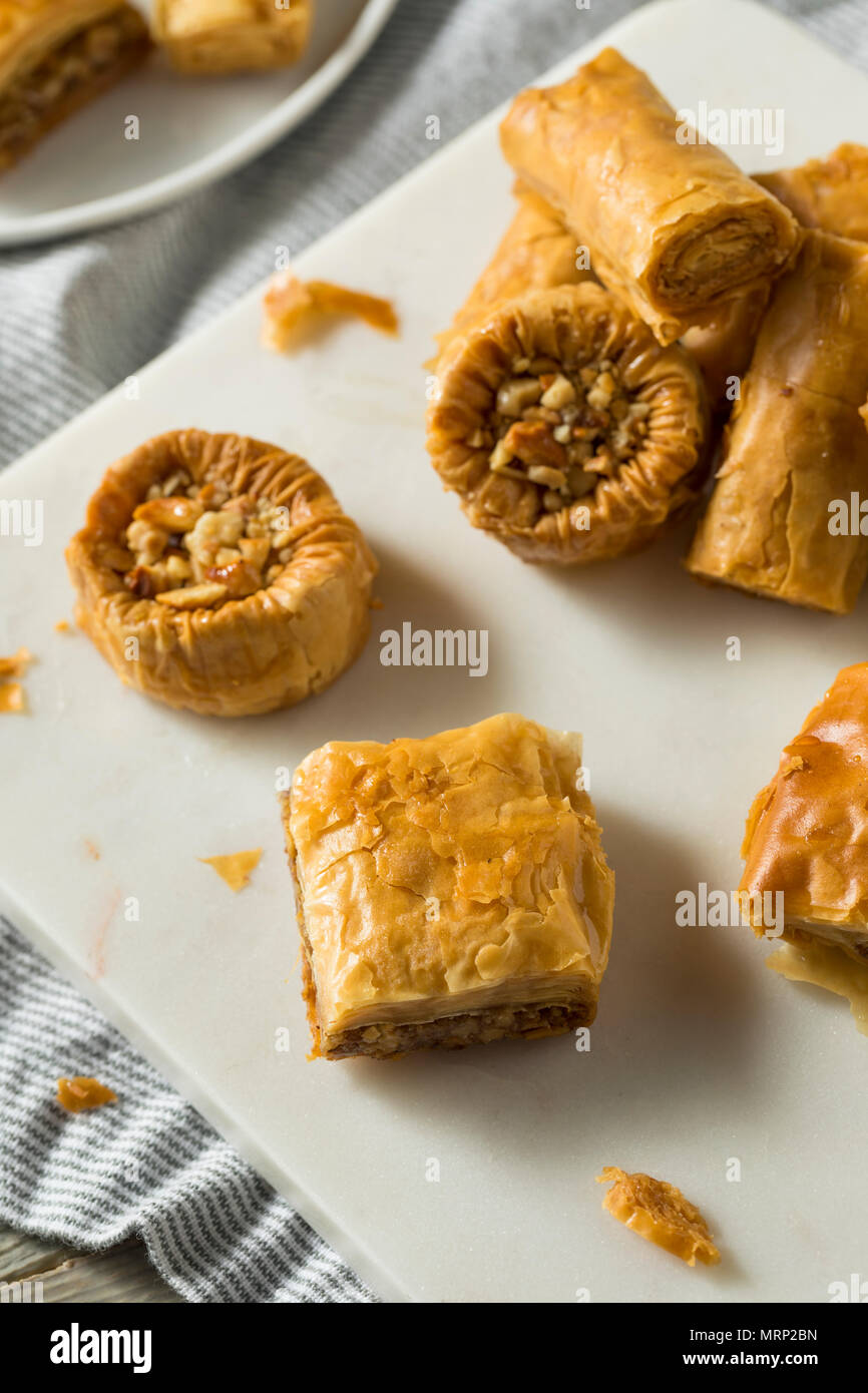Homemade Turkish Baklava Pastries with Nuts and Honey Stock Photo - Alamy