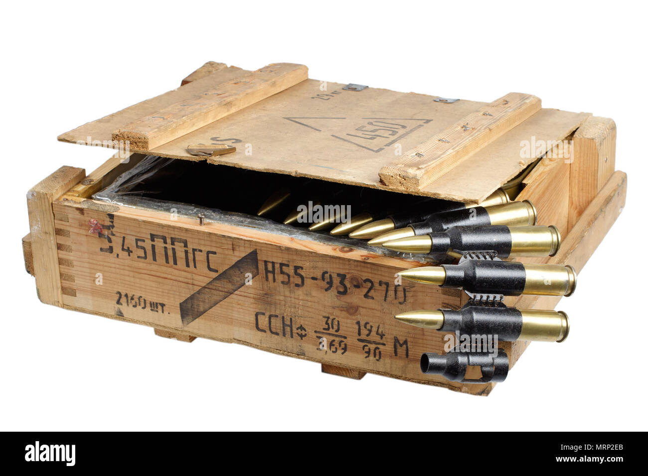 army box with ammunition belt isolated Stock Photo - Alamy