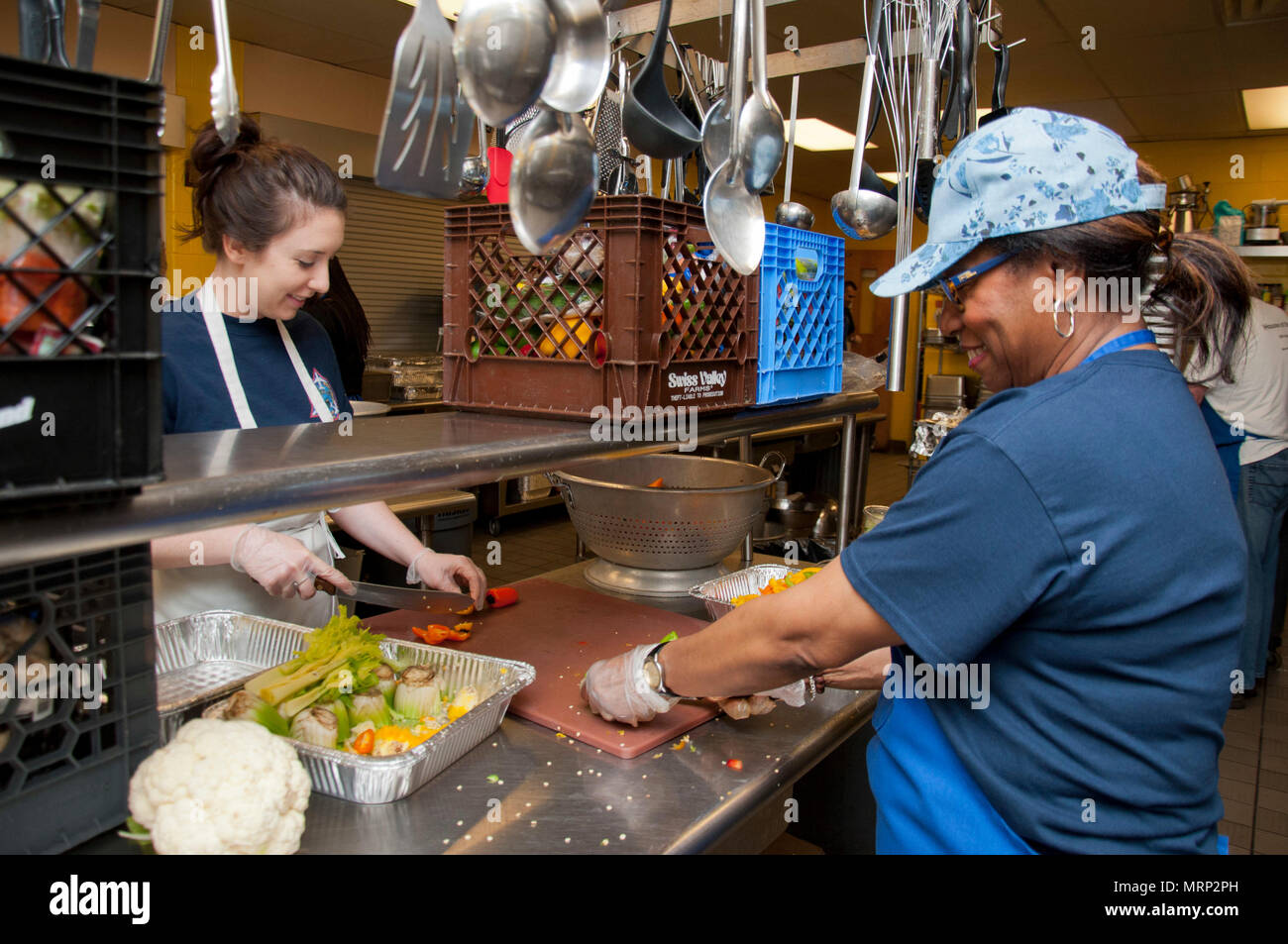 2nd Lt. Caitlyn McIntyre (left) and Tonya Shelton (right), prepare ...