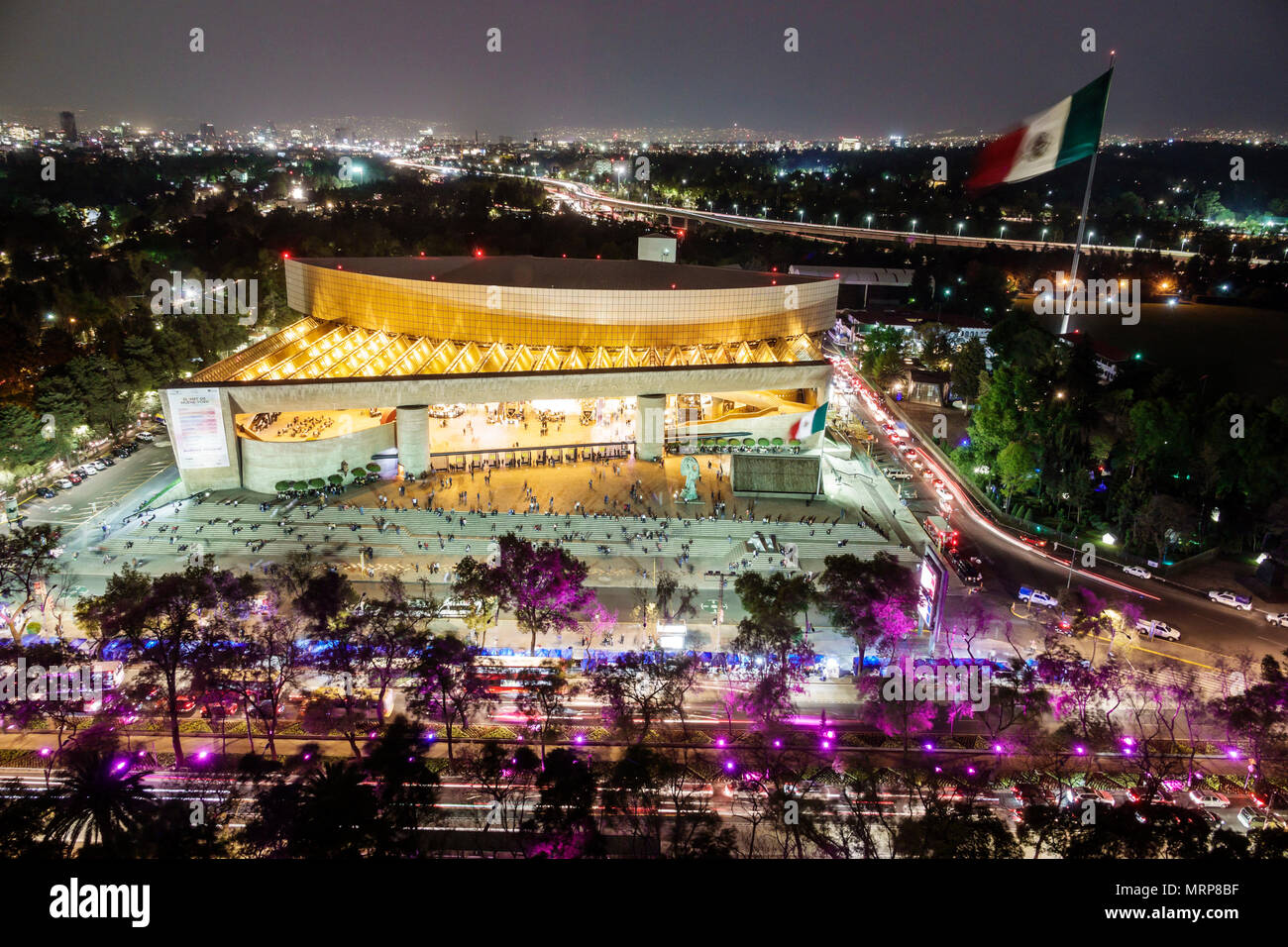 Mexico City,Hispanic,Mexican,Polanco,Auditorio Nacional National Auditorium,entertainment performance center,venue,aerial view,ni Stock Photo