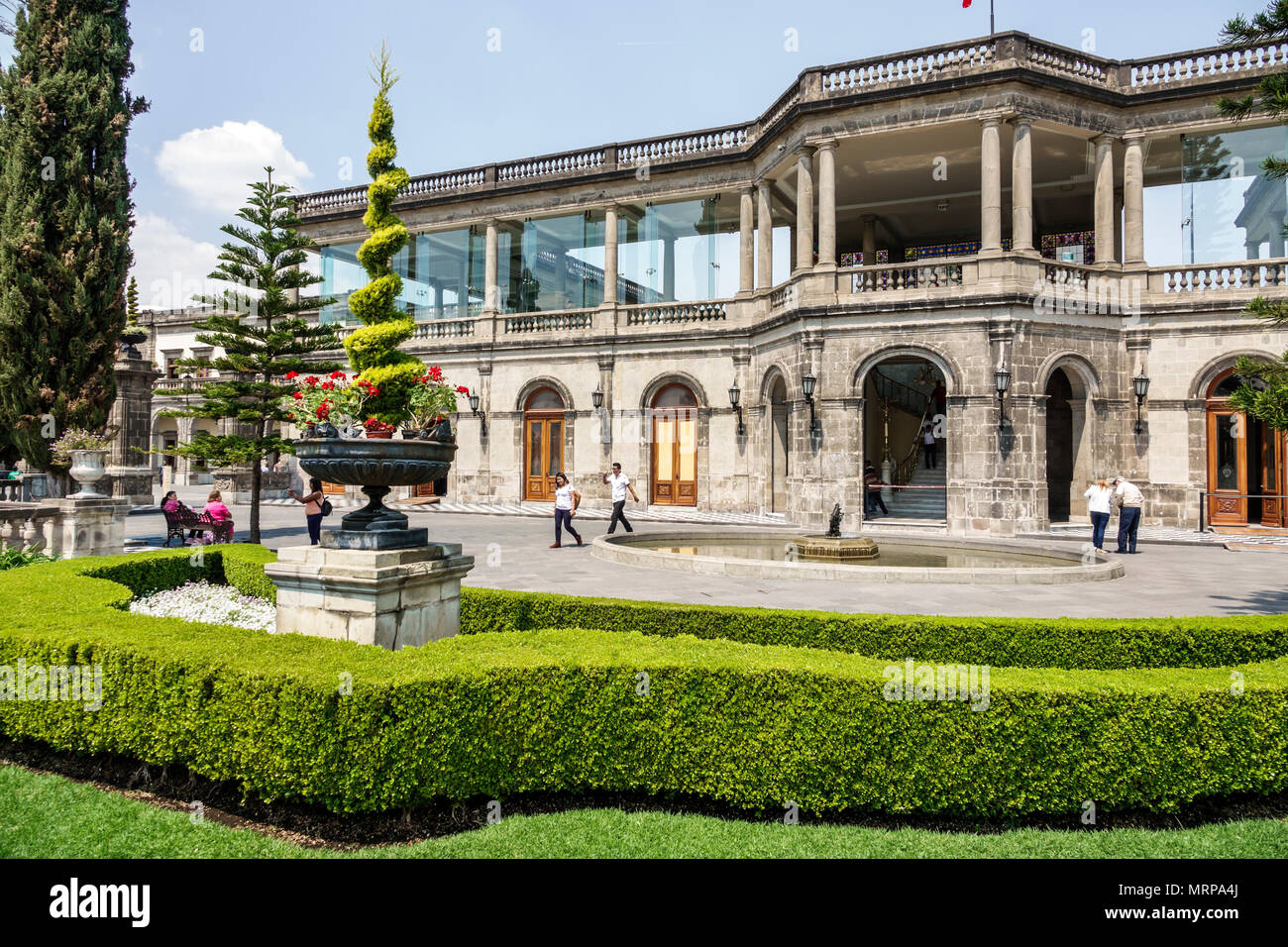 Mexico City,Polanco,Hispanic,immigrant immigrants,Mexican,Bosque de Chapultepec forest park parque,Castillo de Chapultepec Castle,exterior outside,gar Stock Photo