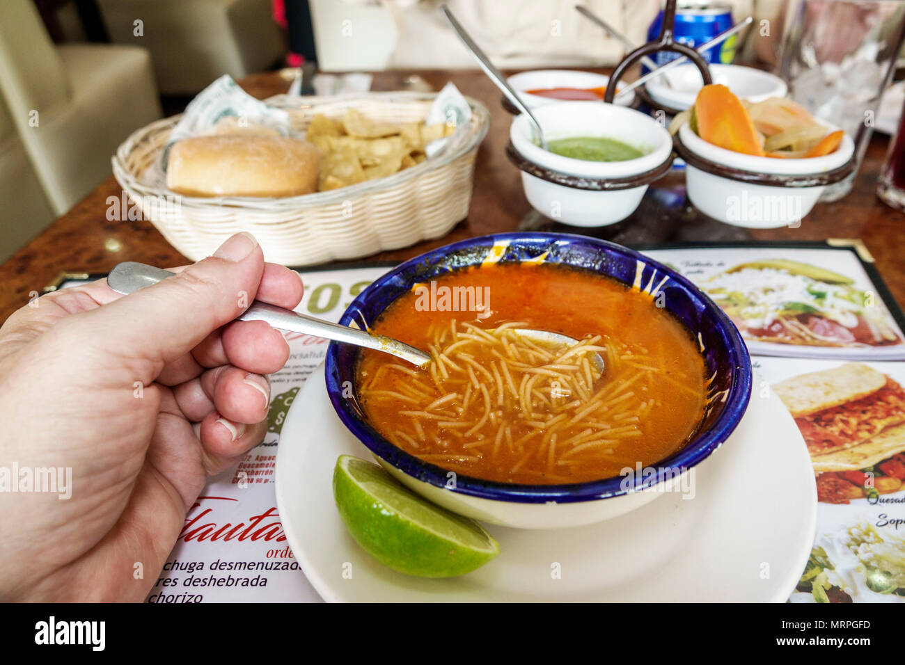 Mexico City,Cuauhtemoc,Tabacalera,La Casa de los Abuelos,restaurant restaurants food dining cafe cafes,cafeteria,bakery,interior inside,noodle soup bo Stock Photo