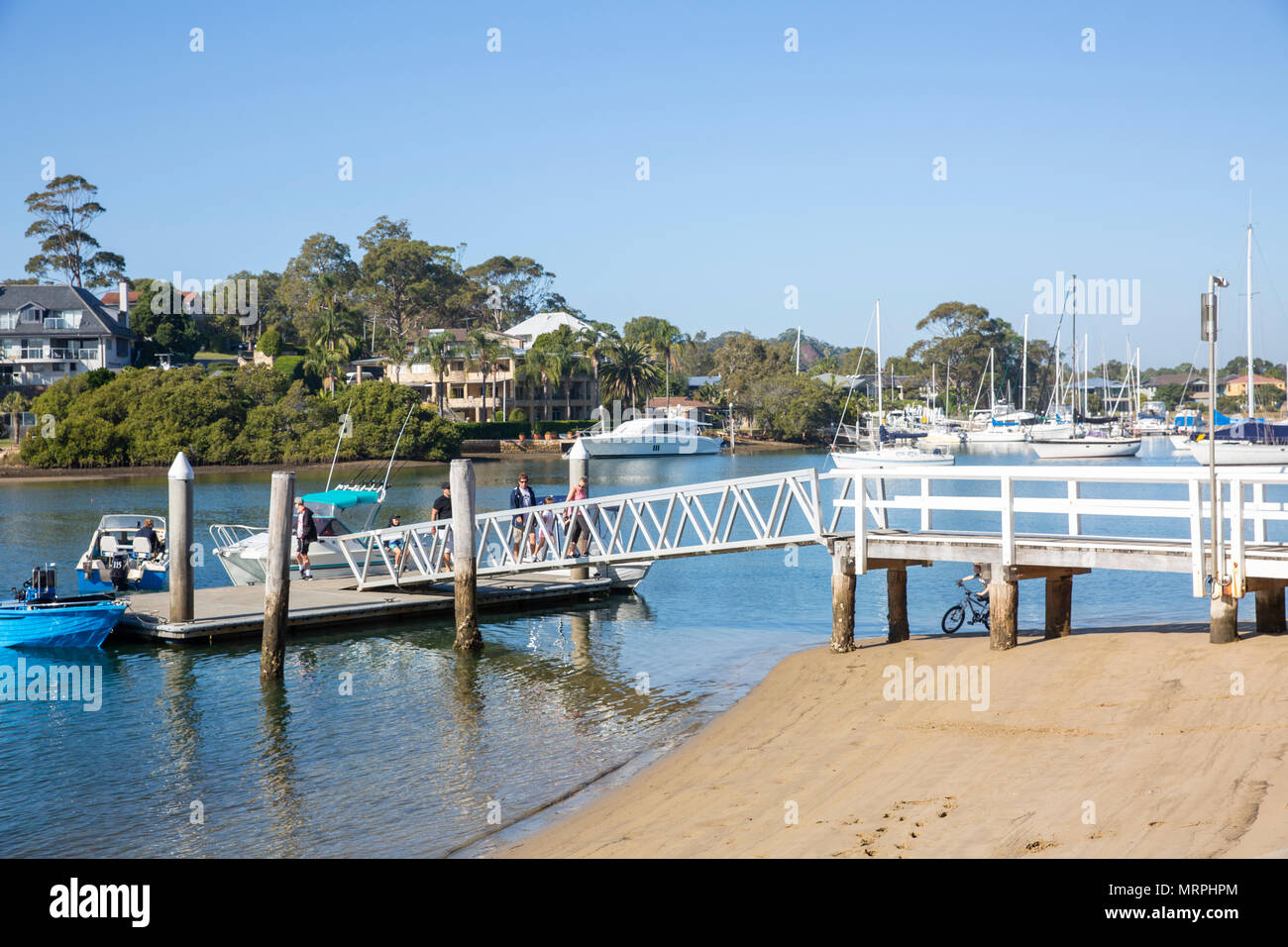 Boat ramp at Bayview on Pittwater, Sydney,Australia Stock Photo Alamy