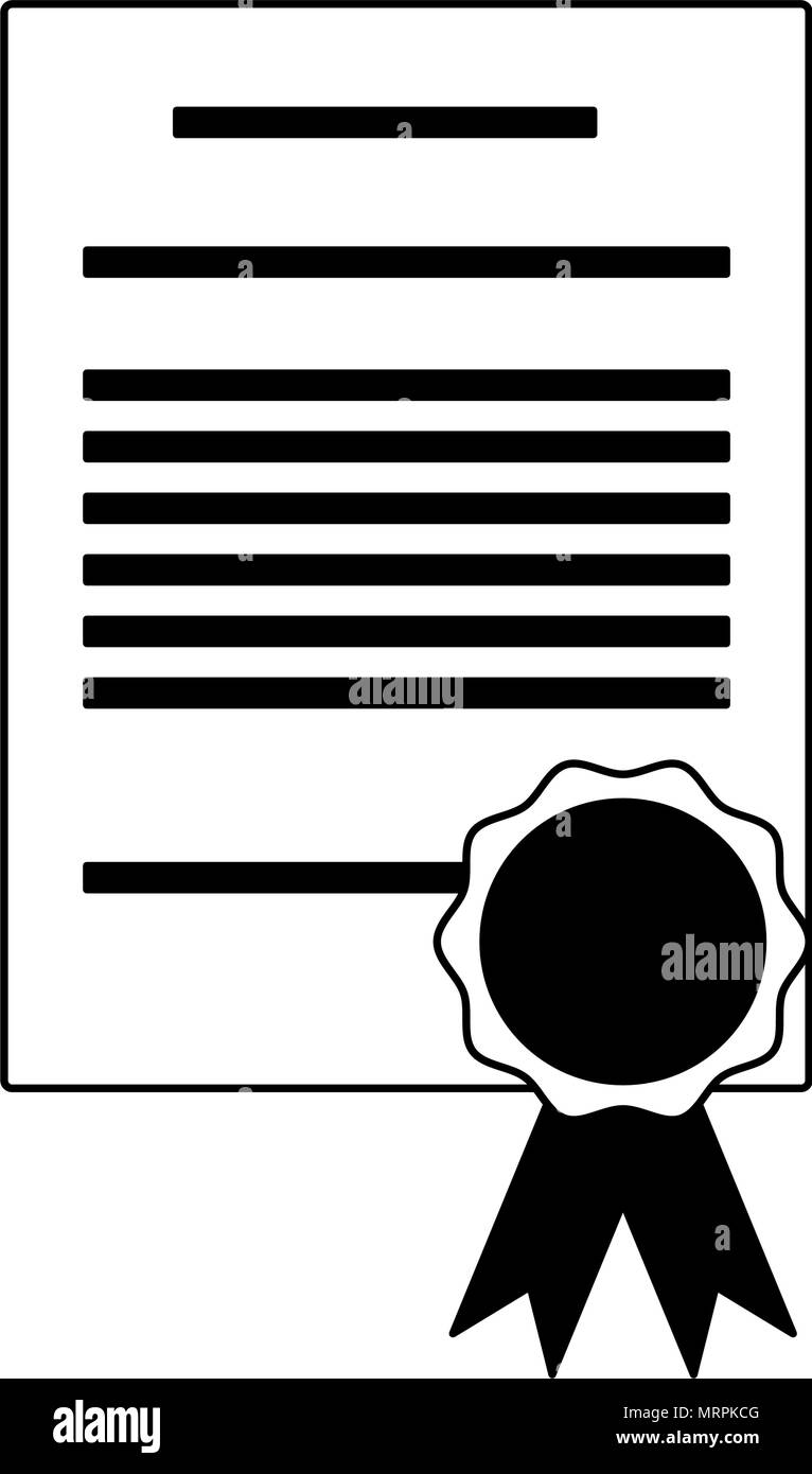 Diploma education certification in black and white colors Stock Vector ...