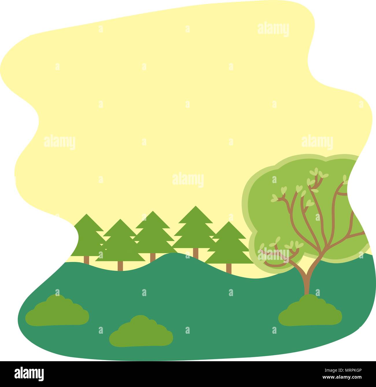 nature landscape with pine trees and mountains Stock Vector Image & Art ...