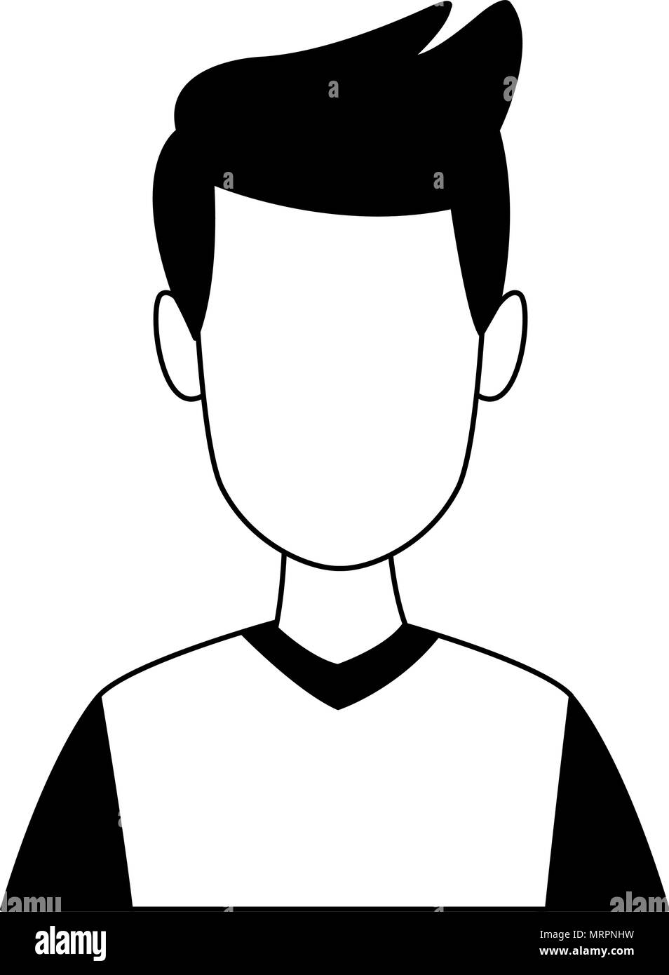 Young man cartoon in black and white Stock Vector Image & Art - Alamy