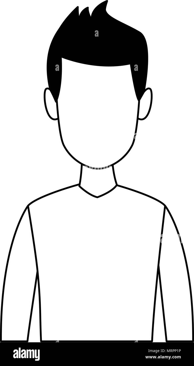 Young man cartoon in black and white Stock Vector Image & Art - Alamy