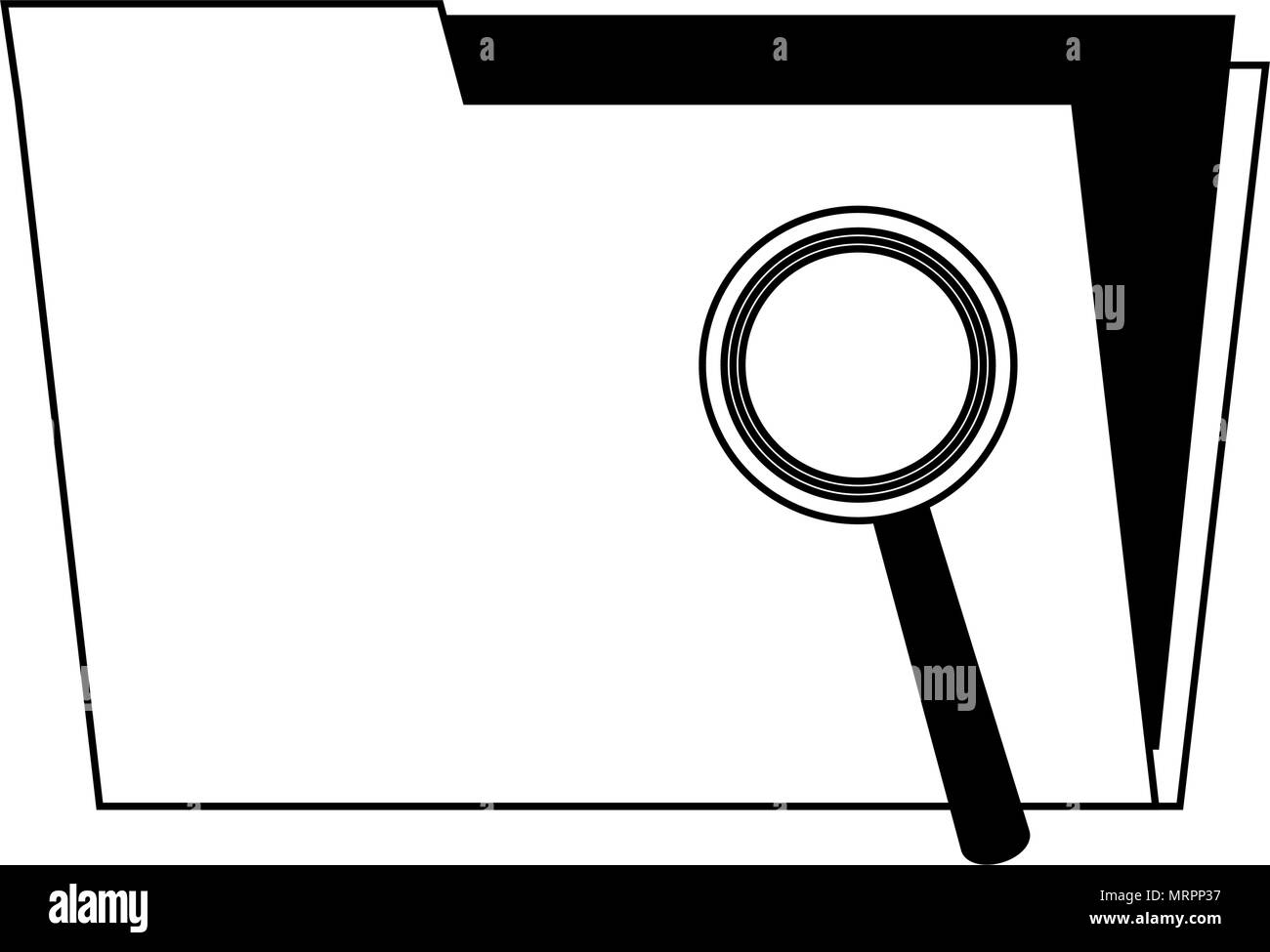 Magnifying glass documents Black and White Stock Photos & Images - Alamy