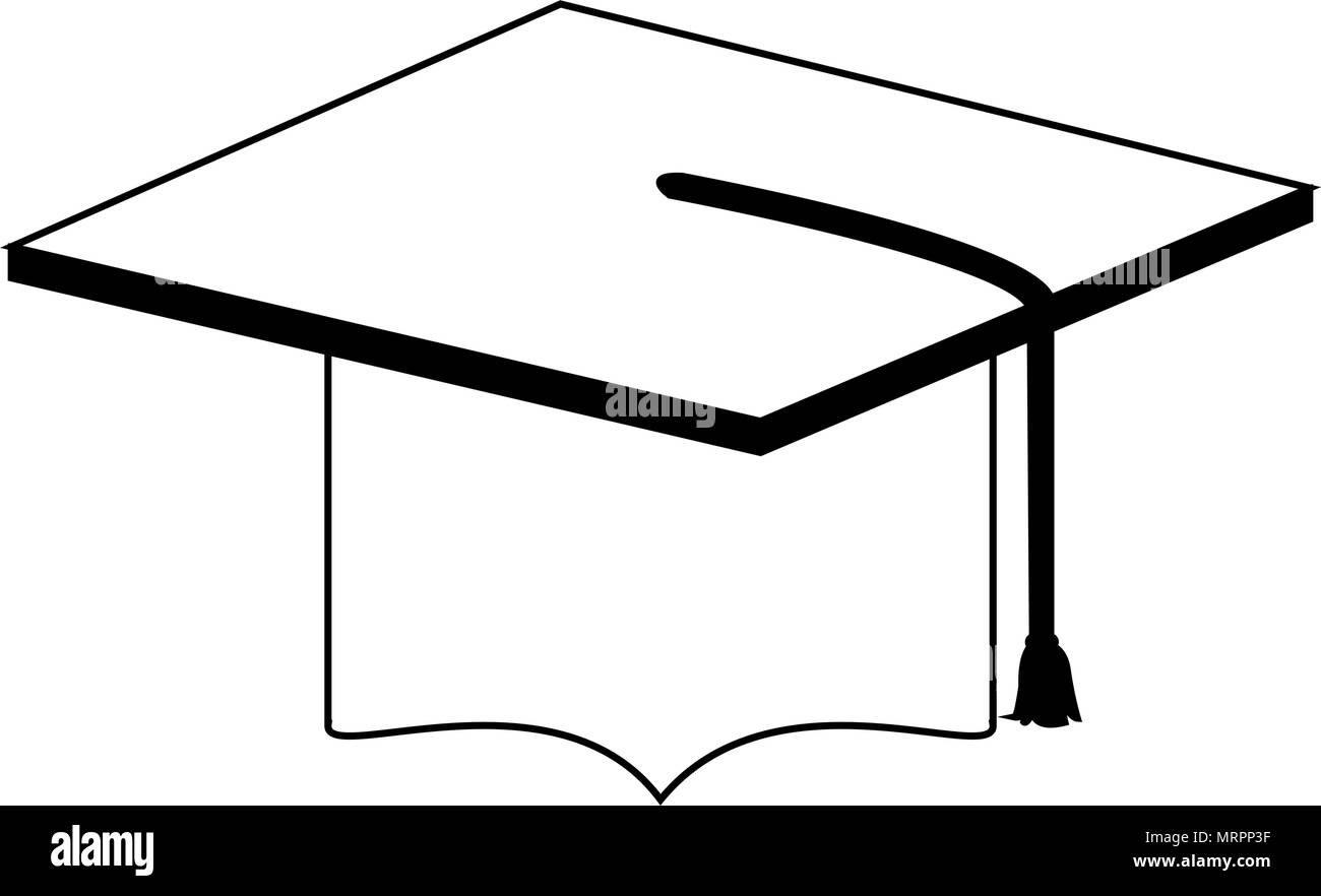 Graduation cap isolated in black and white Stock Vector Image & Art - Alamy