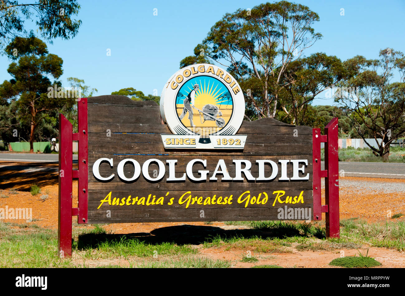 Coolgardie Town Sign Australia Stock Photo Alamy