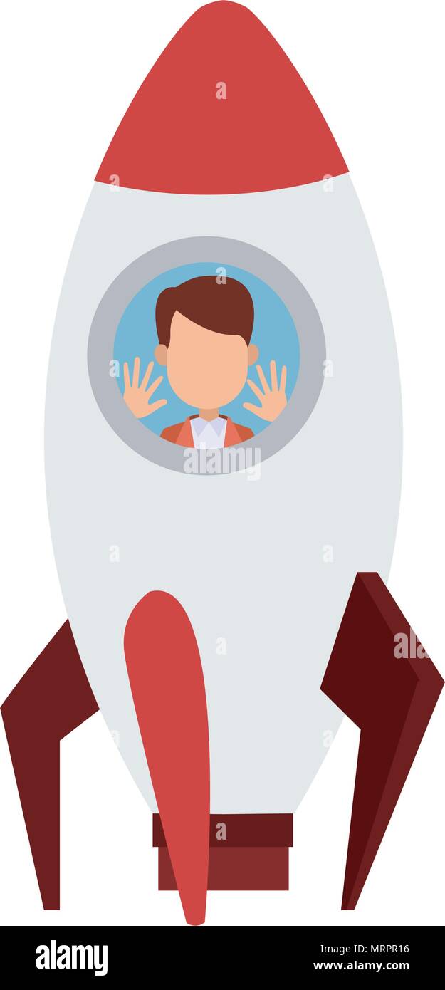 Business man inside rocket hi-res stock photography and images - Alamy