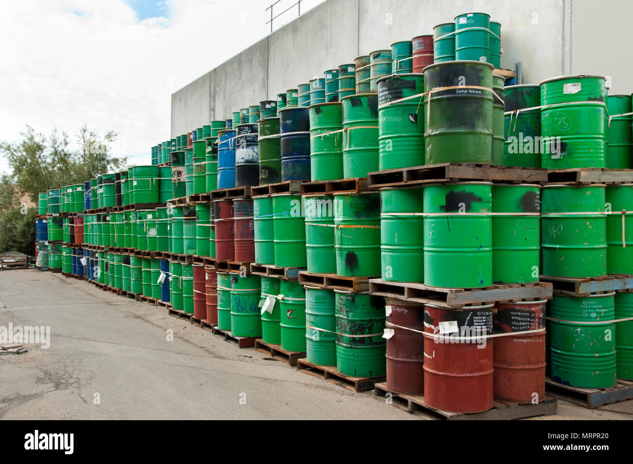 Industrial Metal Barrels Stock Photo Alamy