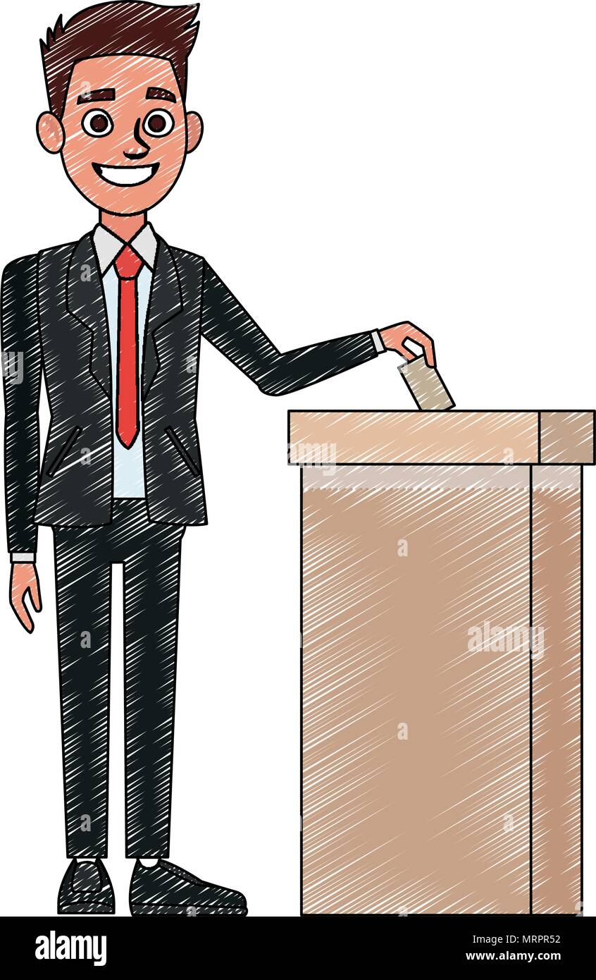 Politician voting cartoon scribble Stock Vector Image & Art - Alamy