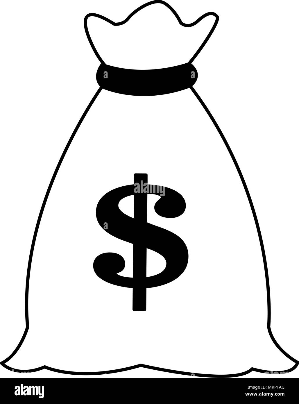 Money bag cartoon Black and White Stock Photos & Images - Alamy