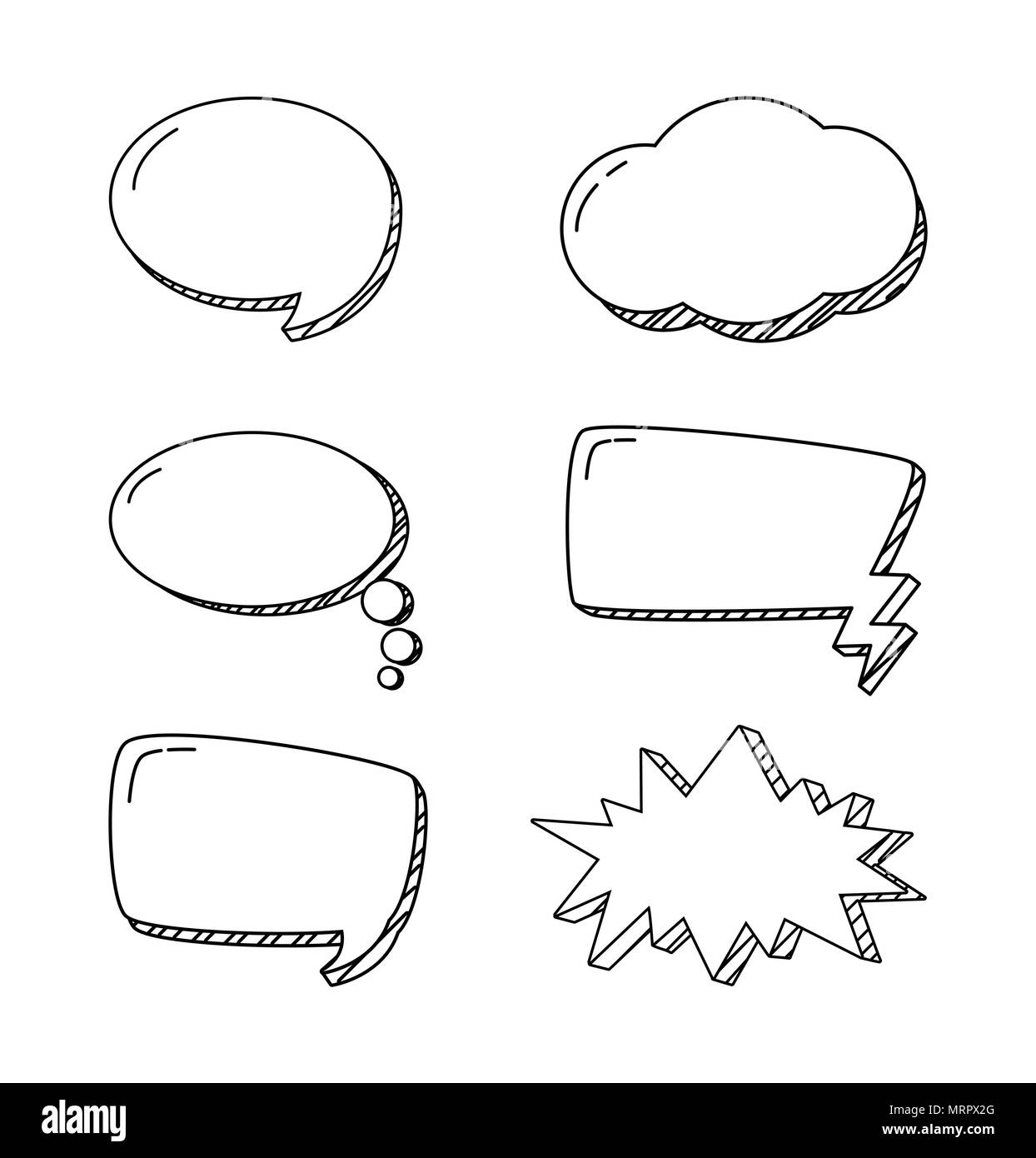Set Of Chat Bubbles Hand Draw Stock Vector Image Art Alamy Set Of Chat Bubbles Hand Draw Stock Vector Image Art Alamy