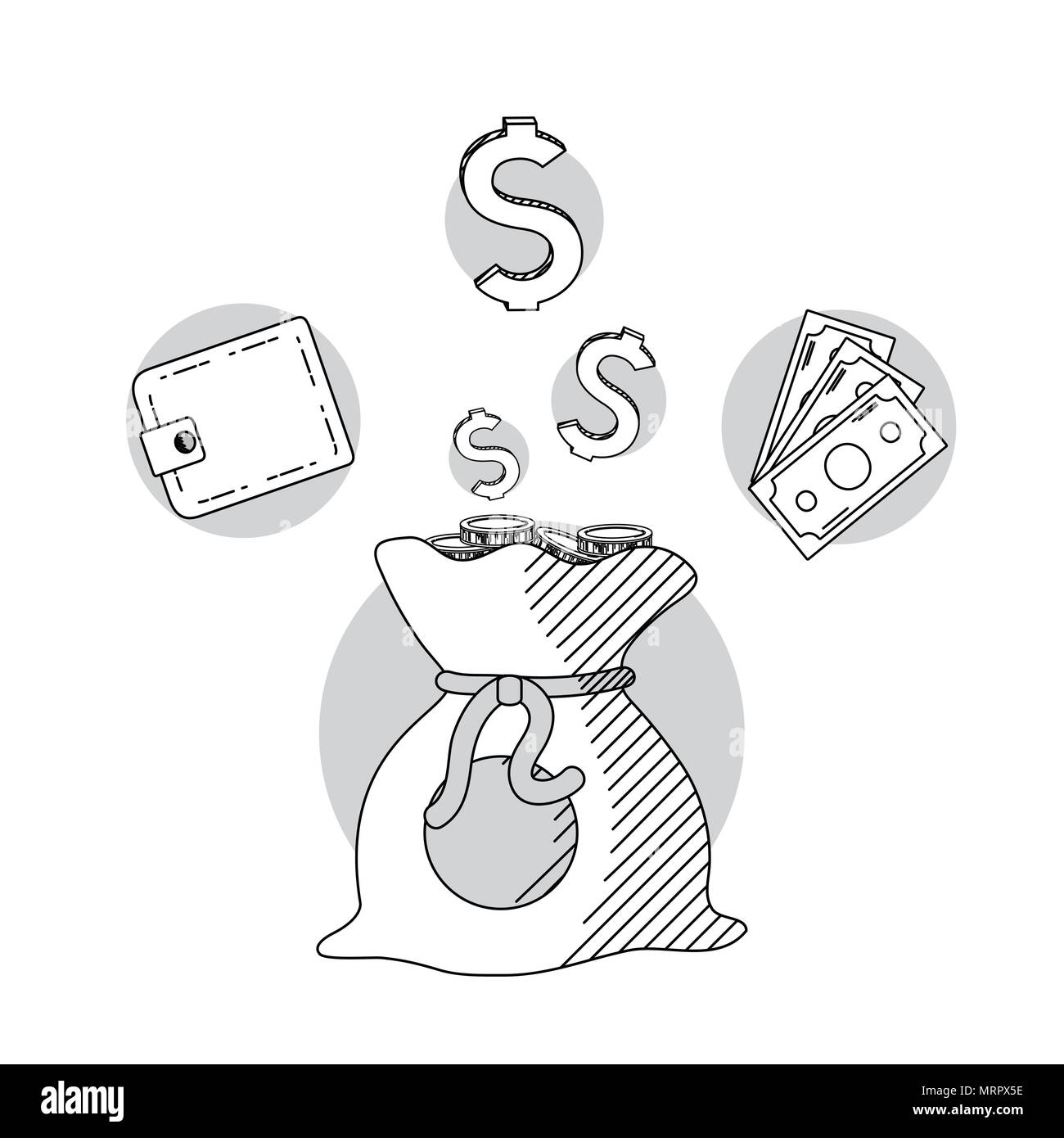 Hand draw money and business cartoons Stock Vector Image & Art - Alamy