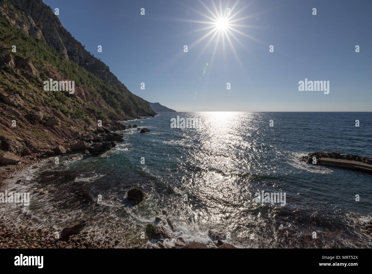 Tramuntana coastal seascape, near Valldemossa port, Mallorca Balearic islands Spain Stock Photo
