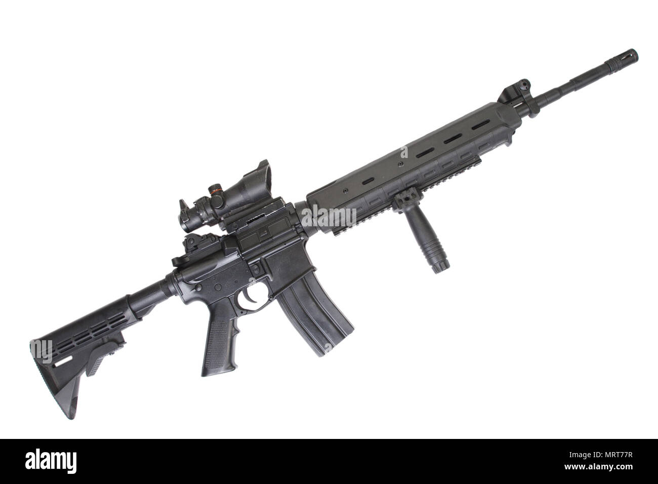 Designated marksmans rifle rifle isolated on a white background Stock ...