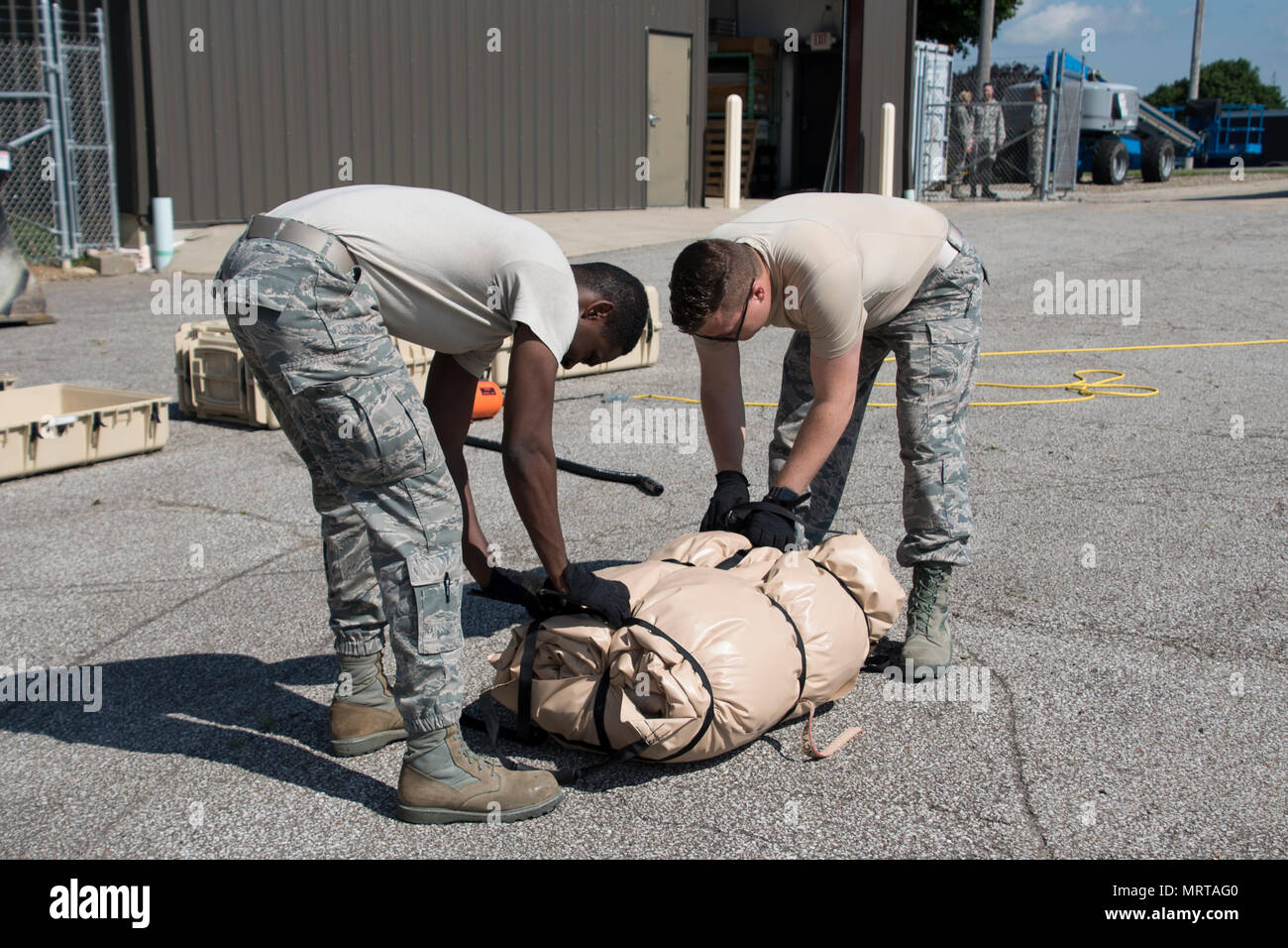 Operational Decon Line Setup Airmen from the 179th Civil Engineering Squadron train on setup and ...