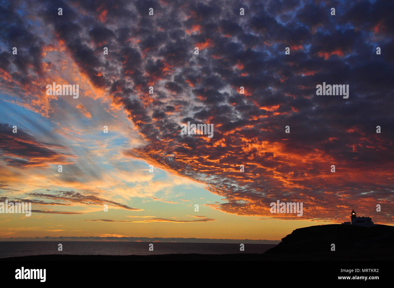 Sunset at Stoerhead Lighthouse Stock Photo