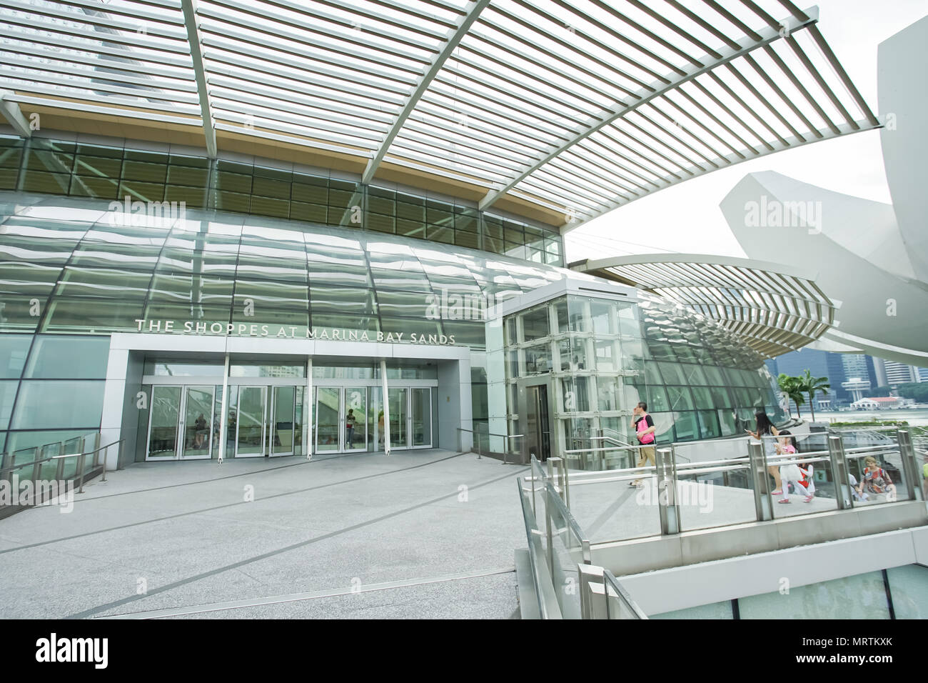 MARINA BAY, SINGAPORE - JAN 20, 2017: The Shoppes at Marina Bay Sands is a famous shopping center of Singapore travel destination. Stock Photo