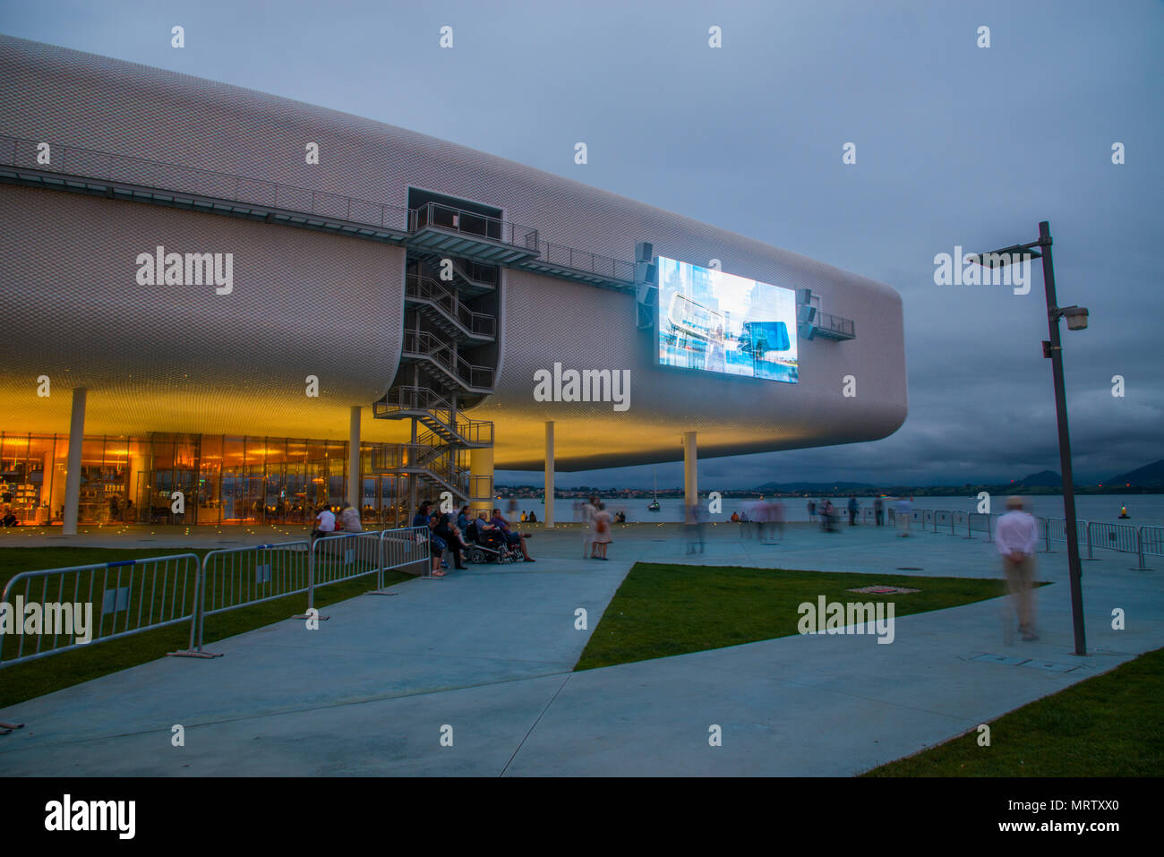 Botin Center by Renzo Piano, night view. Santander, Spain. Stock Photo