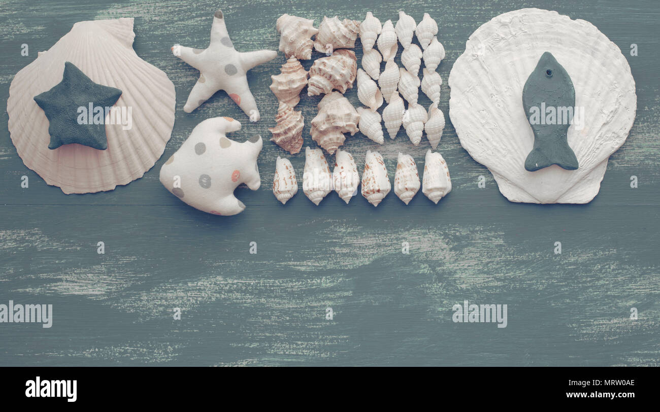 Sea Shellstone Background Banner Natural wooden retro sea shell stone background. Decorative ...