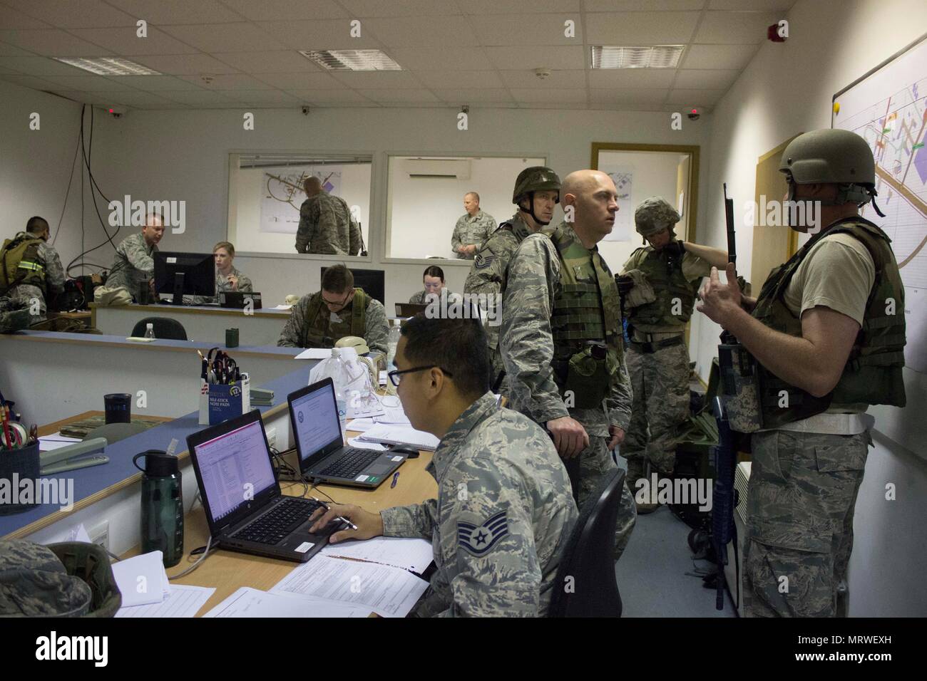 Silver Flag students assigned to the unit control center trained for