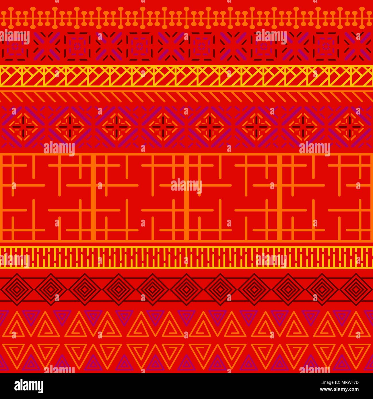 Tribal ethnic seamless pattern. Abstract geometric ornament with African motifs. Perfect for textile print, wallpaper, cloth design, tissue, wrapping paper and fabric design. Stock Vector