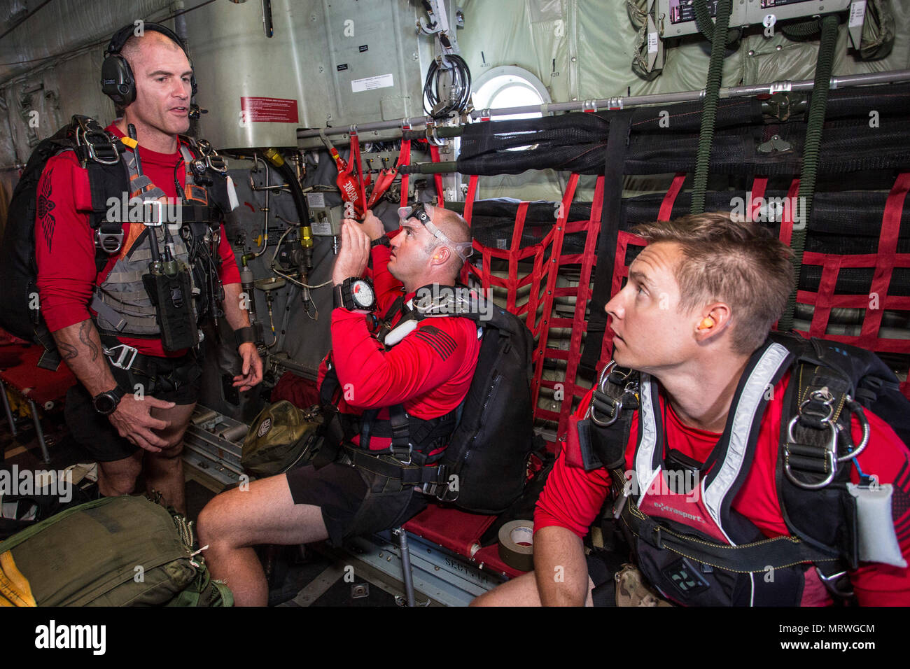 Guardian Angel Airmen on board an HC130P/N King fixedwing aircraft from the 920th Rescue Wing