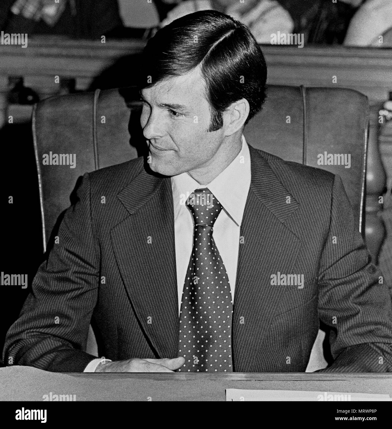 San Francisco Supervisor, Dan White, in City Hall. January 9th 1978, California Stock Photo