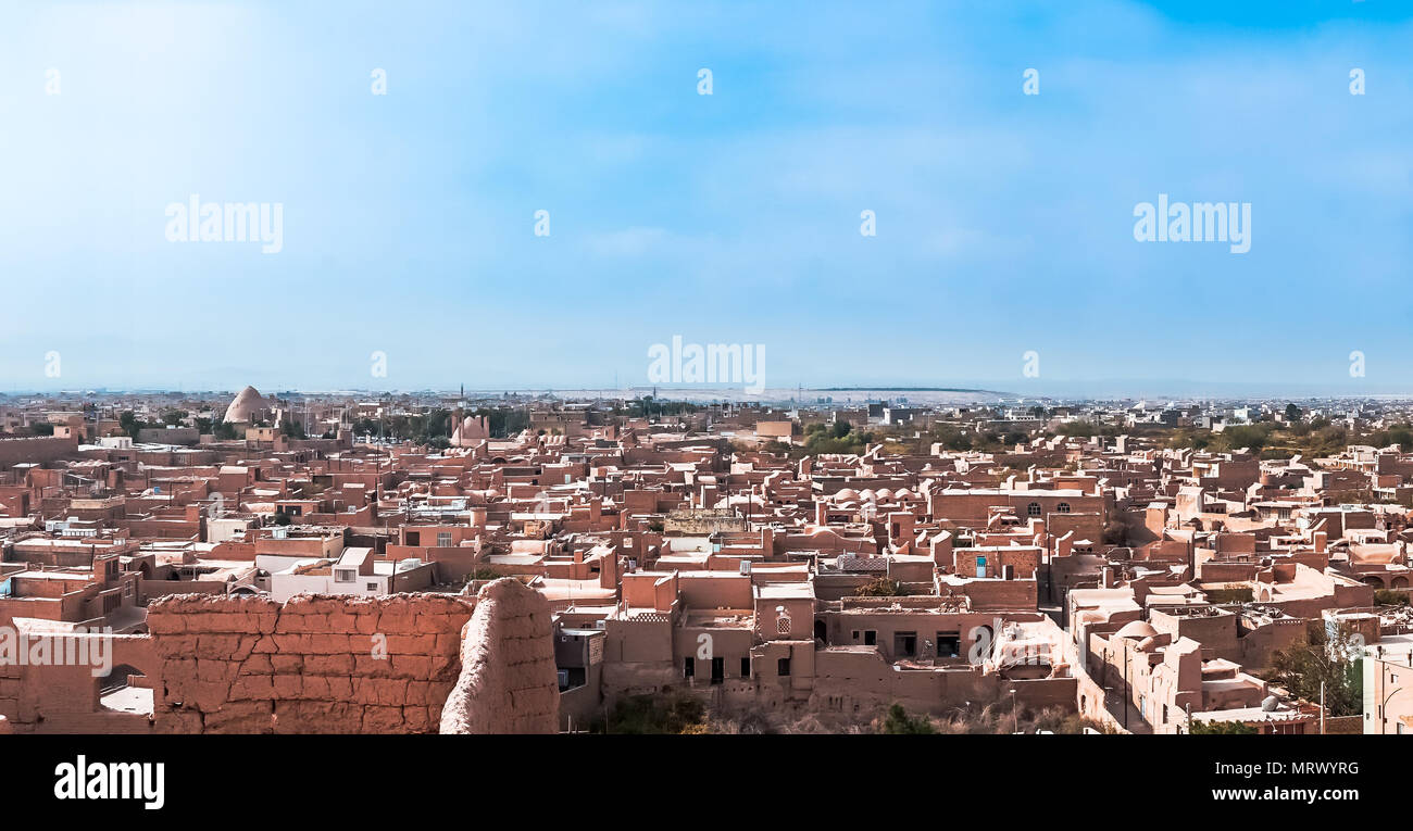 Aerial view on historical city of Maybod - Iran Stock Photo