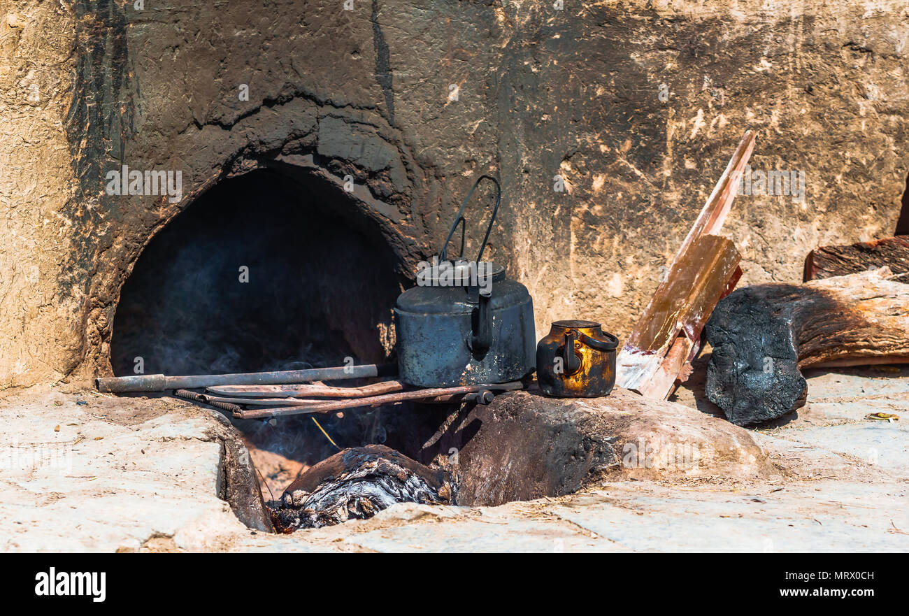 View On Old Iron Kettle On Fireplace Stock Photo 186811873 Alamy
