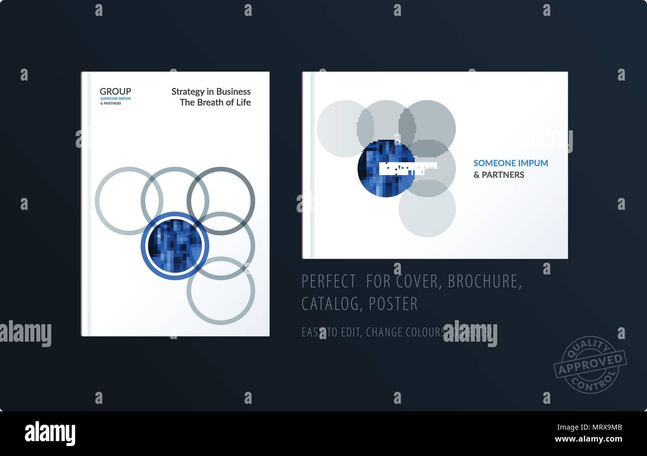 Brochure Design Round Template Colourful Modern Abstract Set Annual Report With Circles Rings For Branding Stock Vector Image Art Alamy
