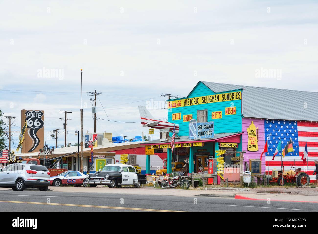 Seligman, AZ, Usa July 24, 2017 1953 Chrysler Police Car in front of