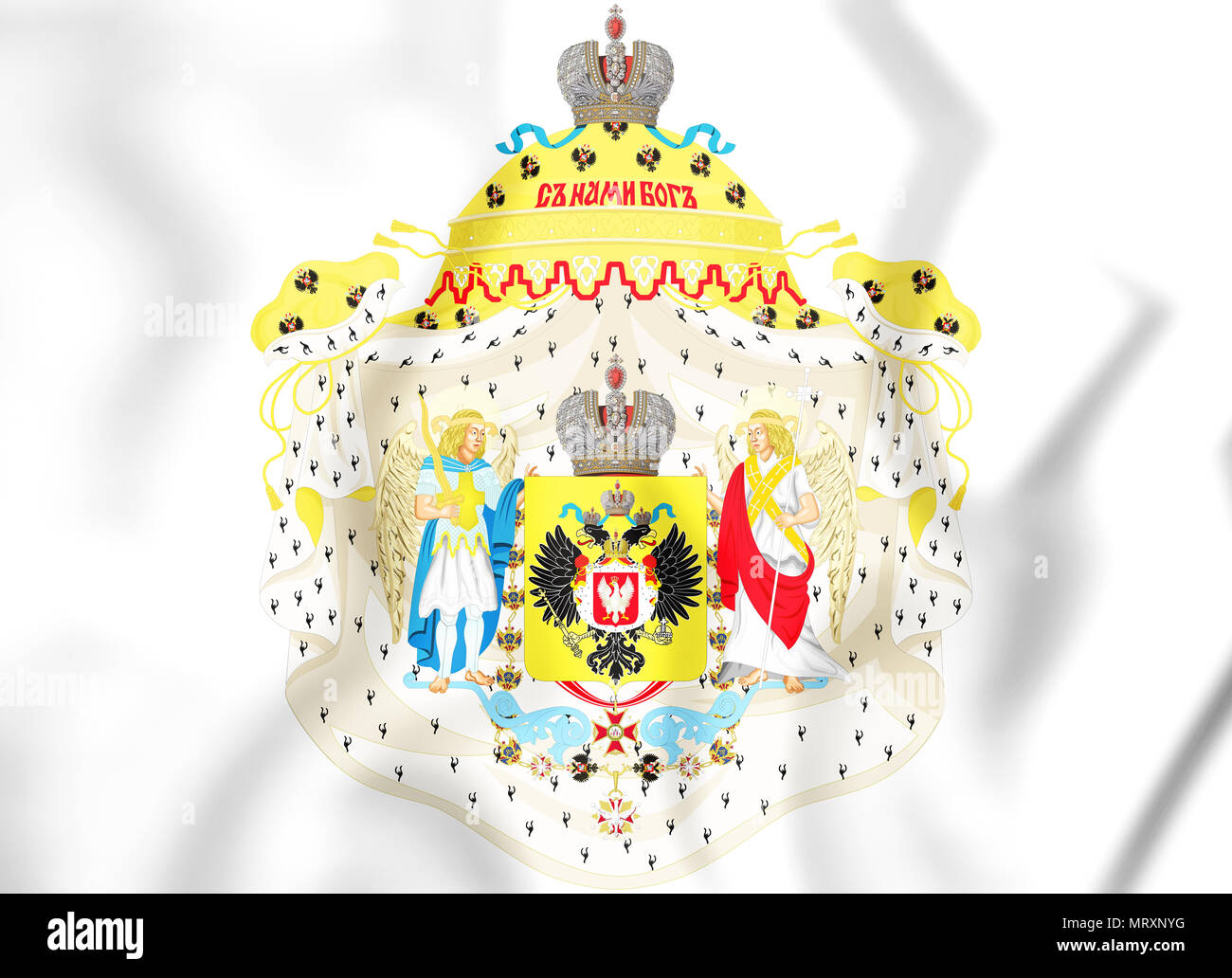 3D Great Coat of Arms of Congress Poland.  3D Illustration. Stock Photo