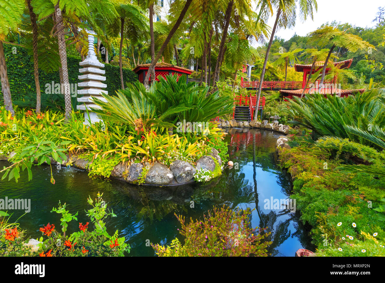 Monte tropical garden of Madeira island, Portugal Stock Photo