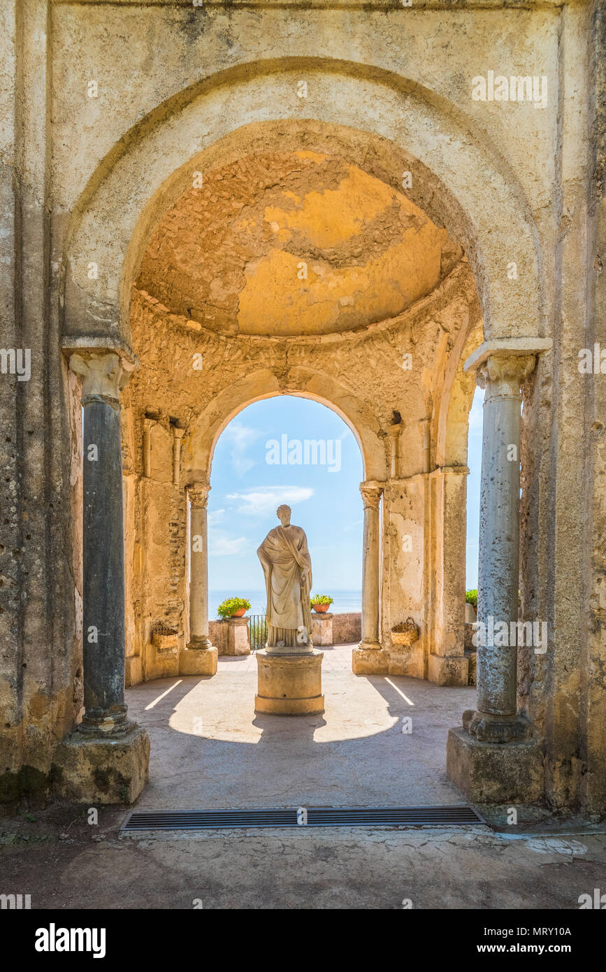 Villa Cimbrone, Ravello, Amalfi coast, Salerno, Campania, Italy. The temple of Ceres Goddess Stock Photo