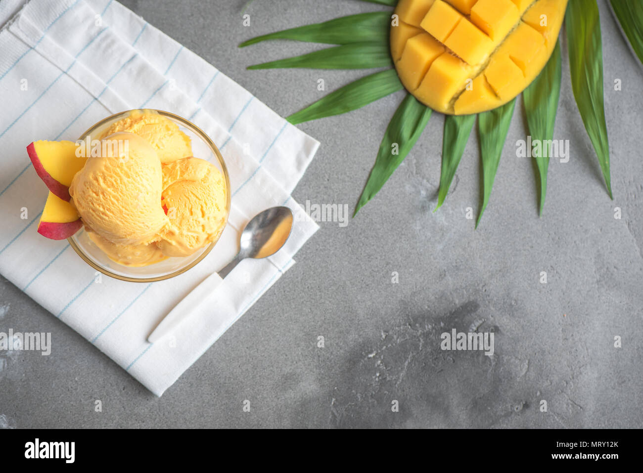 Mango Ice Cream Or Sorbet In Bowl Homemade Fruit Mango Ice Cream On Concrete Background Copy Space Stock Photo Alamy Mango Ice Cream Or Sorbet In Bowl Homemade Fruit Mango Ice Cream On Concrete Background Copy Space Stock Photo Alamy