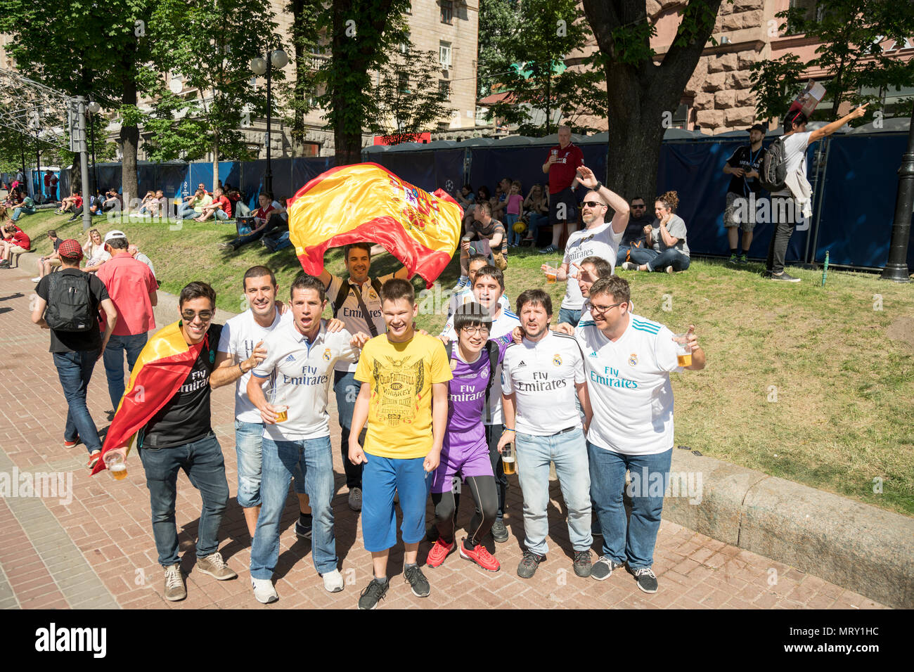 KIEV, UKRAINE May 26, 2018. fan zone. Entertainments of fans of