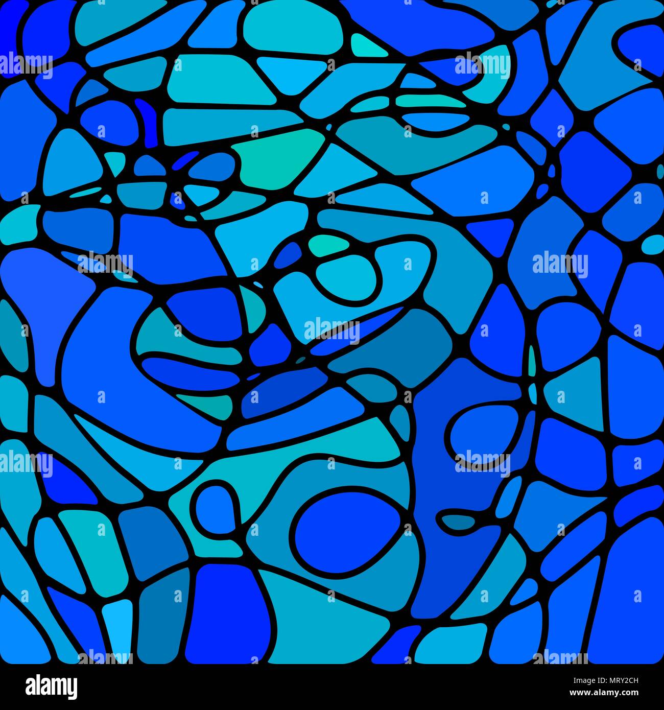 abstract vector stained-glass mosaic background - bright blue Stock ...