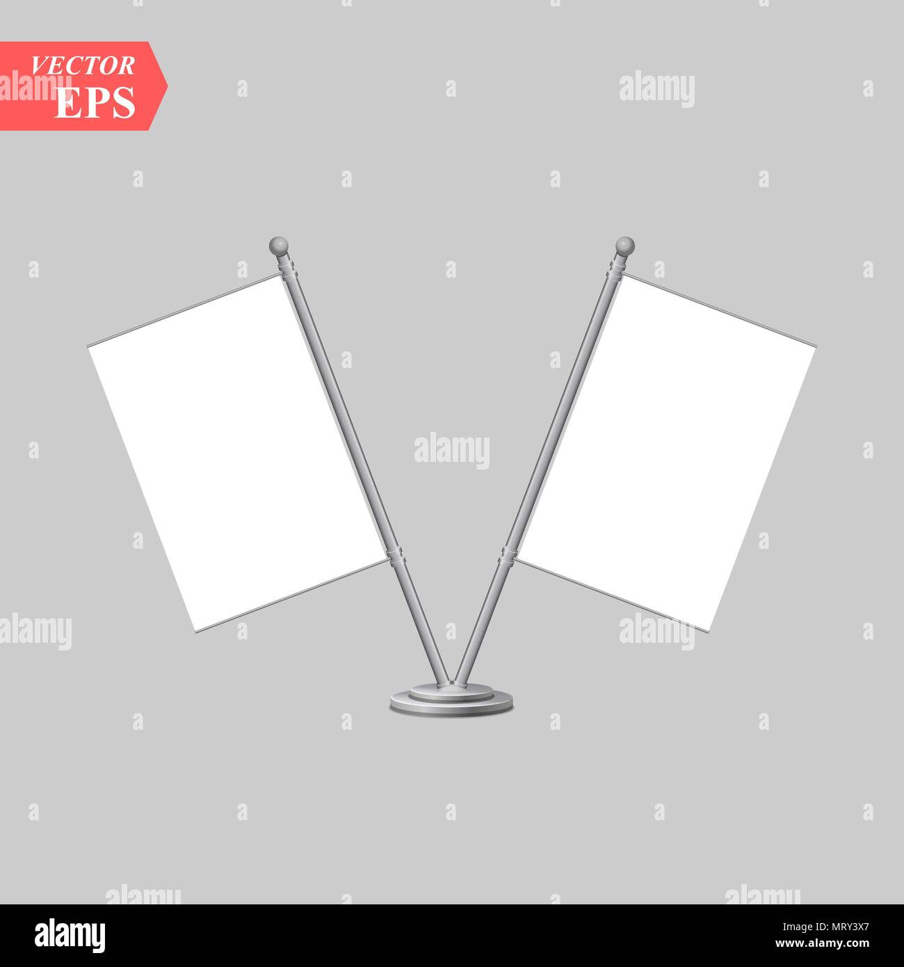 small table two flag isolated on white background. vector table flag ...