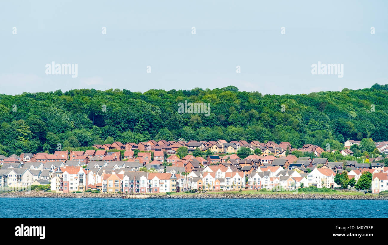View of houses at Saint Davids on shore of Firth of Forth in Fife , Scotland, United Kingdom, UK Stock Photo