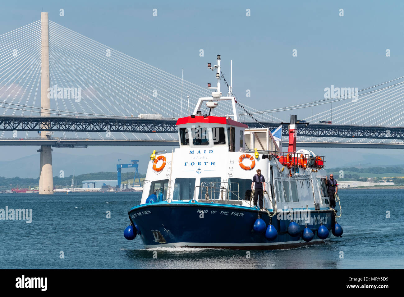 Tourist boat Maid of the Forth at South Queensferry in Scotland, UK Stock Photo