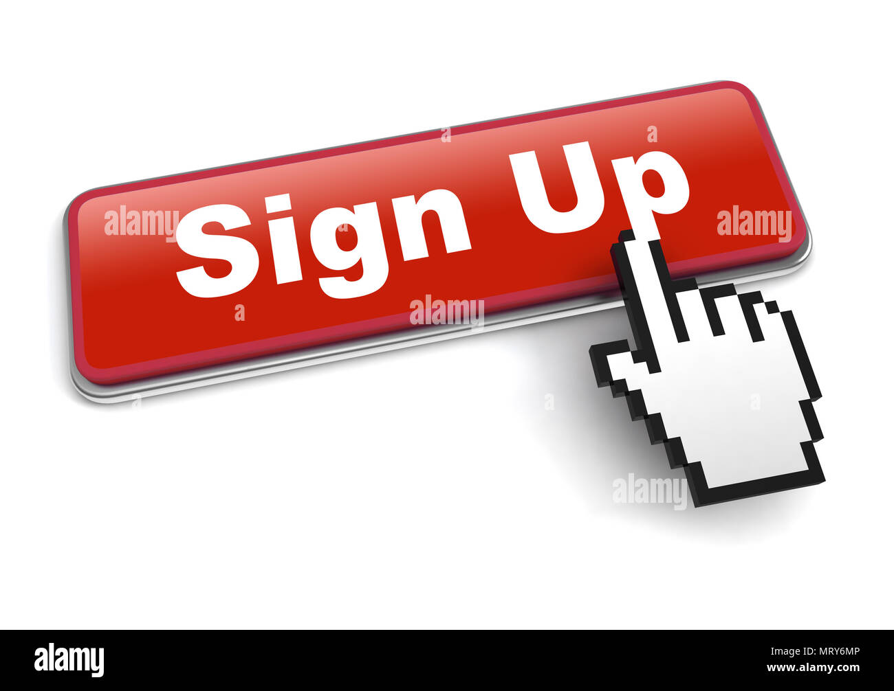 sign up concept 3d illustration isolated on white background Stock ...