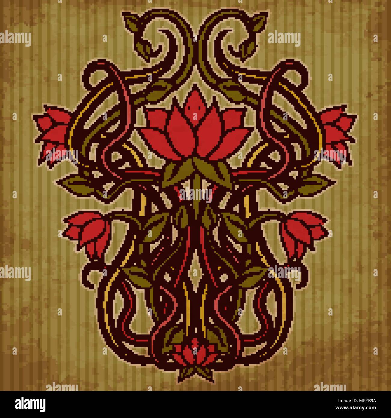 Floral pattern in art nouveau style, vector illustration Stock Vector ...
