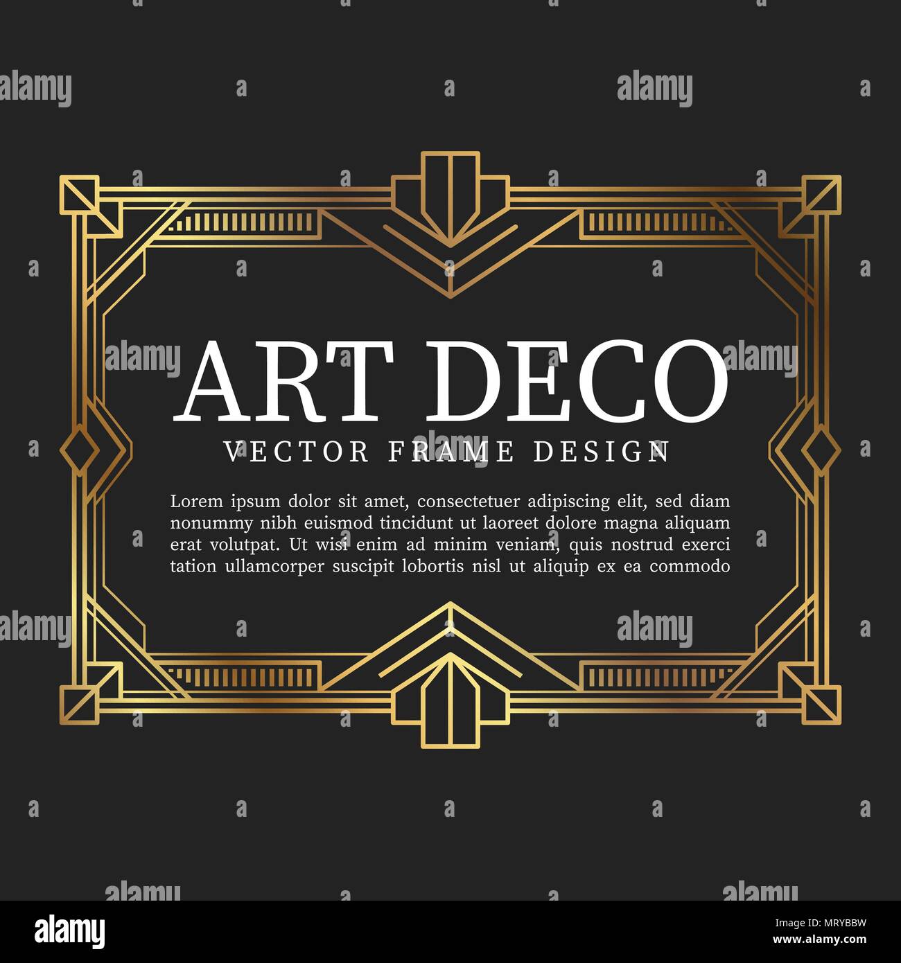 Luxury vintage frame art deco style. vector illustration Stock Vector ...