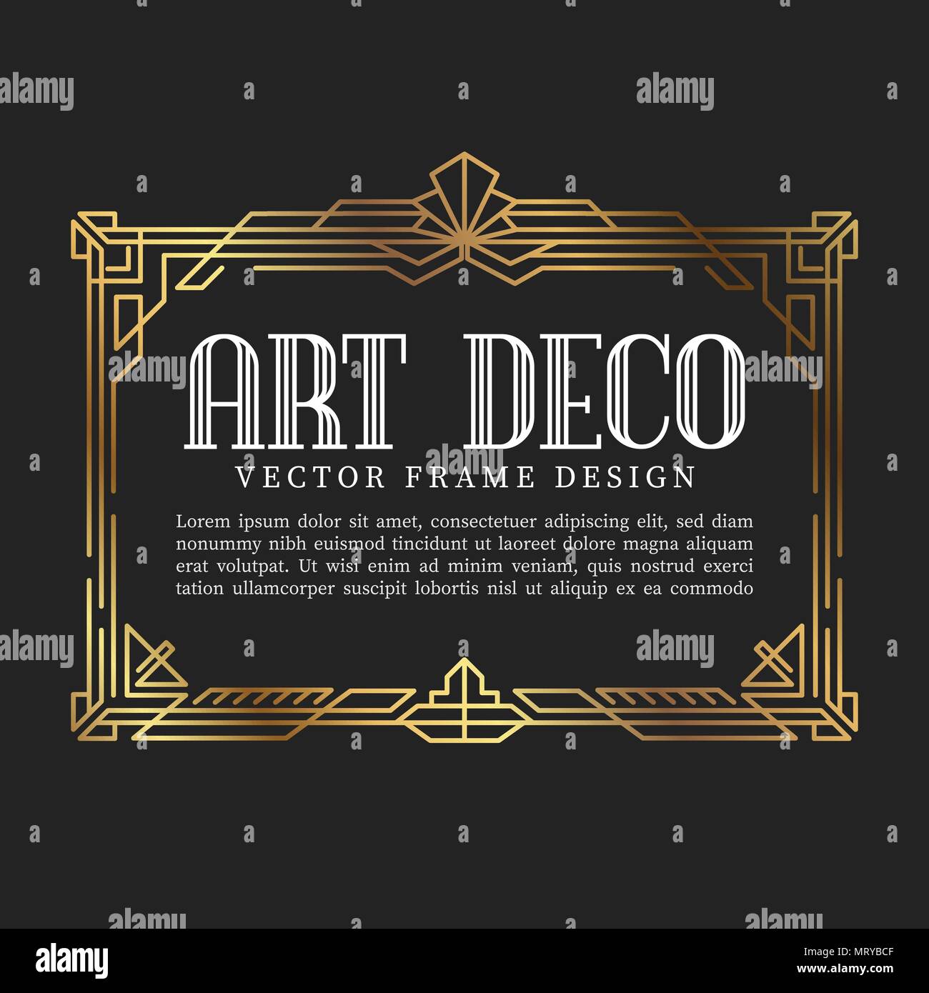 Luxury vintage frame art deco style. vector illustration Stock Vector ...