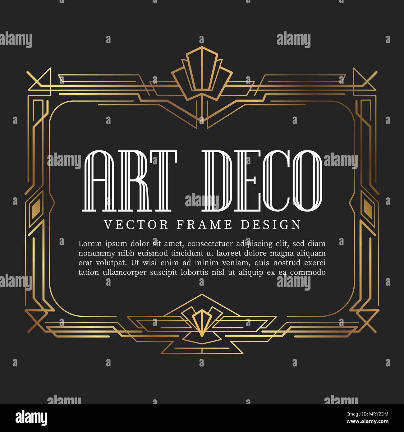 Luxury vintage frame art deco style. vector illustration Stock Vector ...